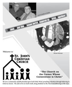 Sunday's Bulletin - St. John's Christian Church