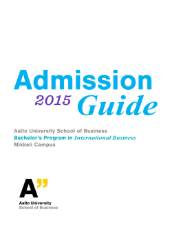 BScBA Admission Guide 2015