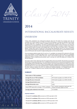 IB Results 2014 - Trinity Grammar School