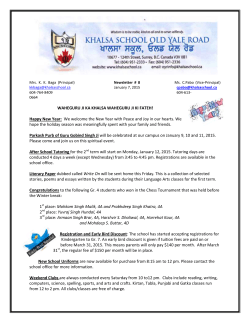 Newsletter (OYR Campus_ Jan. 7, 2015