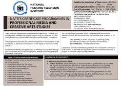 Guidelines - NAFTI Certificate Programs 2015/2016