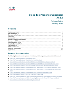 Cisco TelePresence Conductor Release Notes (XC3.0)