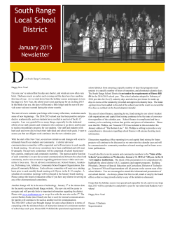 January 2015 Newsletter - South Range Local School District