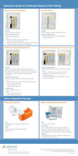 Specimen Guide for Peritoneal Dialysis Fluid Testing Urine