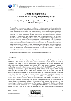 Doing the right thing: Measuring wellbeing for public policy.