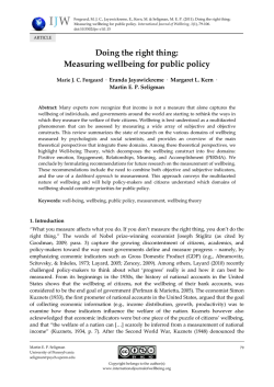 Doing the right thing: Measuring wellbeing for public policy.