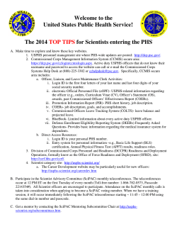 Top Tips for Scientists - the USPHS Scientist Category Website