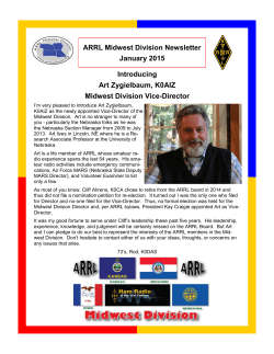 ARRL Midwest Division Newsletter January 2015 Introducing Art