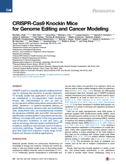 CRISPR-Cas9 Knockin Mice for Genome Editing and Cancer