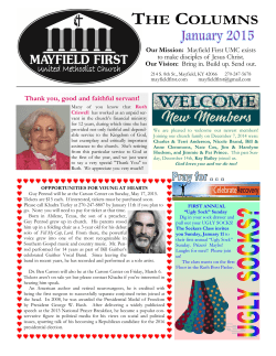 Monthly Newsletter - Mayfield First United Methodist Church