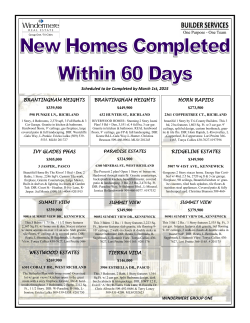 New Homes to be Completed Within 60 Days
