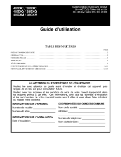 Guide d'utilisation - Excel Climatisation