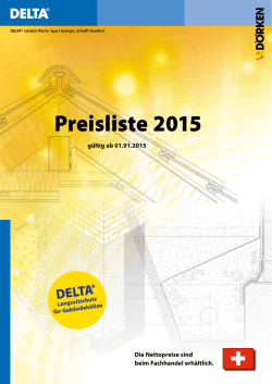 Preisliste 2015 - Dörken, DELTA-Dach-Systeme, DELTA
