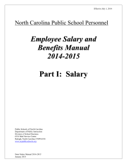 Salary Manual 2014-2015 - Public Schools of North Carolina