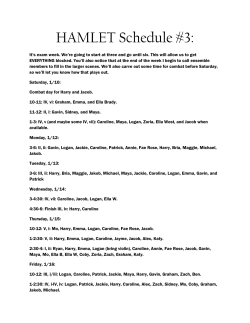 HAMLET Schedule #3: