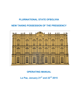 PLURINATIONAL STATE OFBOLIVIA NEW TAKING POSSESSION