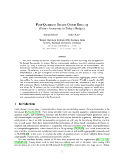 Post-Quantum Secure Onion Routing