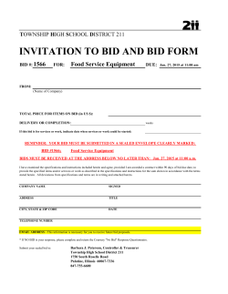 INVITATION TO BID AND BID FORM
