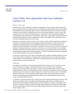 Cisco Wide Area Application Services Software Version 5.4