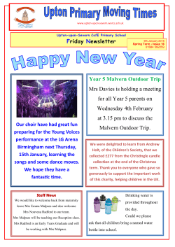 Primary School newsletter - Upton-upon