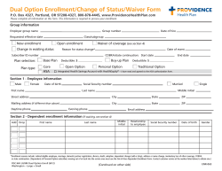 Dual Option Enrollment/Change of Status/Waiver Form
