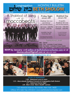 View this month's Bulletin. - the Congregation Beth Sholom