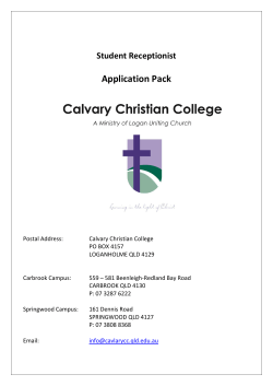 INFORMATION FOR APPLICANTS - Calvary Christian College