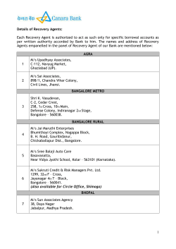 1 Details of Recovery Agents: Each Recovery Agent
