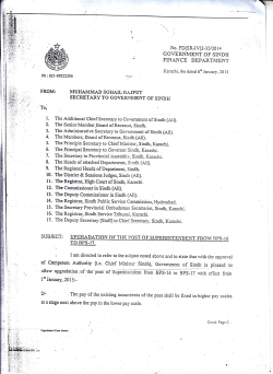 Government of Sindh is pleased to allow up gradation of the post of