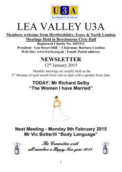 Newsletter - Lea Valley U3A