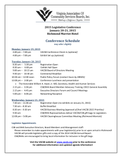 Conference Schedule - Virginia Association of Community Services