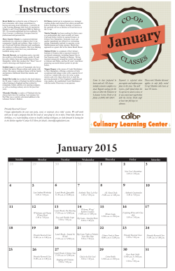 January Class Schedule - Co