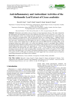 Anti-inflammatory and Antioxidant Activities of the Methanolic Leaf