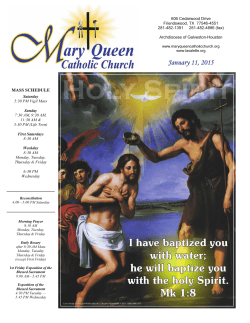 January 11, 2015 - Mary Queen Catholic Church