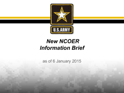 New NCOER Information Brief