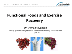 Functional Foods and Exercise Recovery
