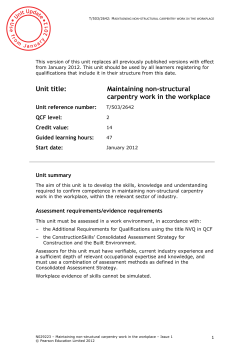 Maintaining Non-structural Carpentry Work in the Workplace