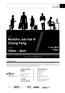 WorkPro Job Fair @ Chong Pang 10am – 4pm