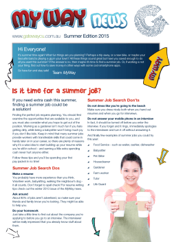 Is it time for a summer job?