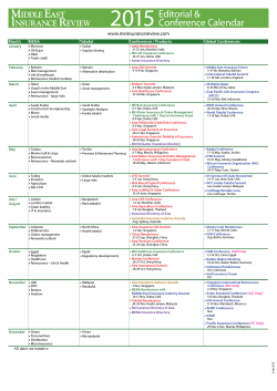 2015 MEIR Editorial Calendar - Middle East Insurance Review