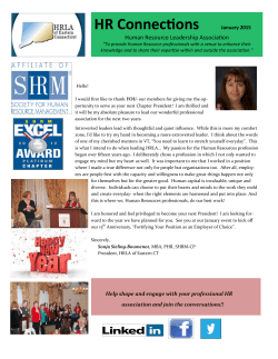 January, 2015 Newsletter - Human Resources Leadership