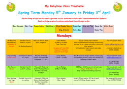 Timetable - My Babytime