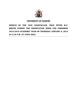 university of nairobi speech by the vice chancellor, prof peter mf