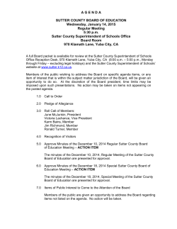 January 14, 2015 - Board Packet - Sutter County Superintendent of
