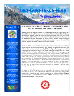 january 2015 - the latest! - Big Pine Paiute Tribe of the Owens Valley
