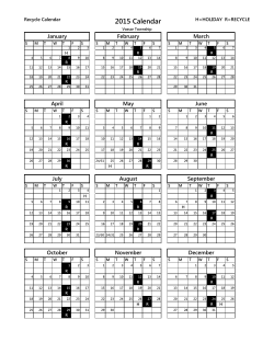 2015 Recycling Calendar