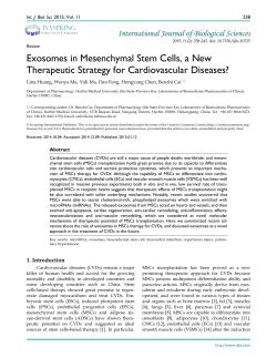 Exosomes in Mesenchymal Stem Cells, a New Therapeutic Strategy