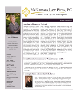 Alzheimer's Disease: An Epidemic Getting to Know Attorney Carrie E