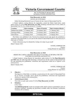 Special Gazette Number S3 Dated 8 January 2015