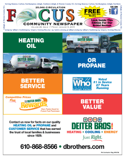 1/9/15 Edition - Focus Community Newspaper Brodheadsville, PA
